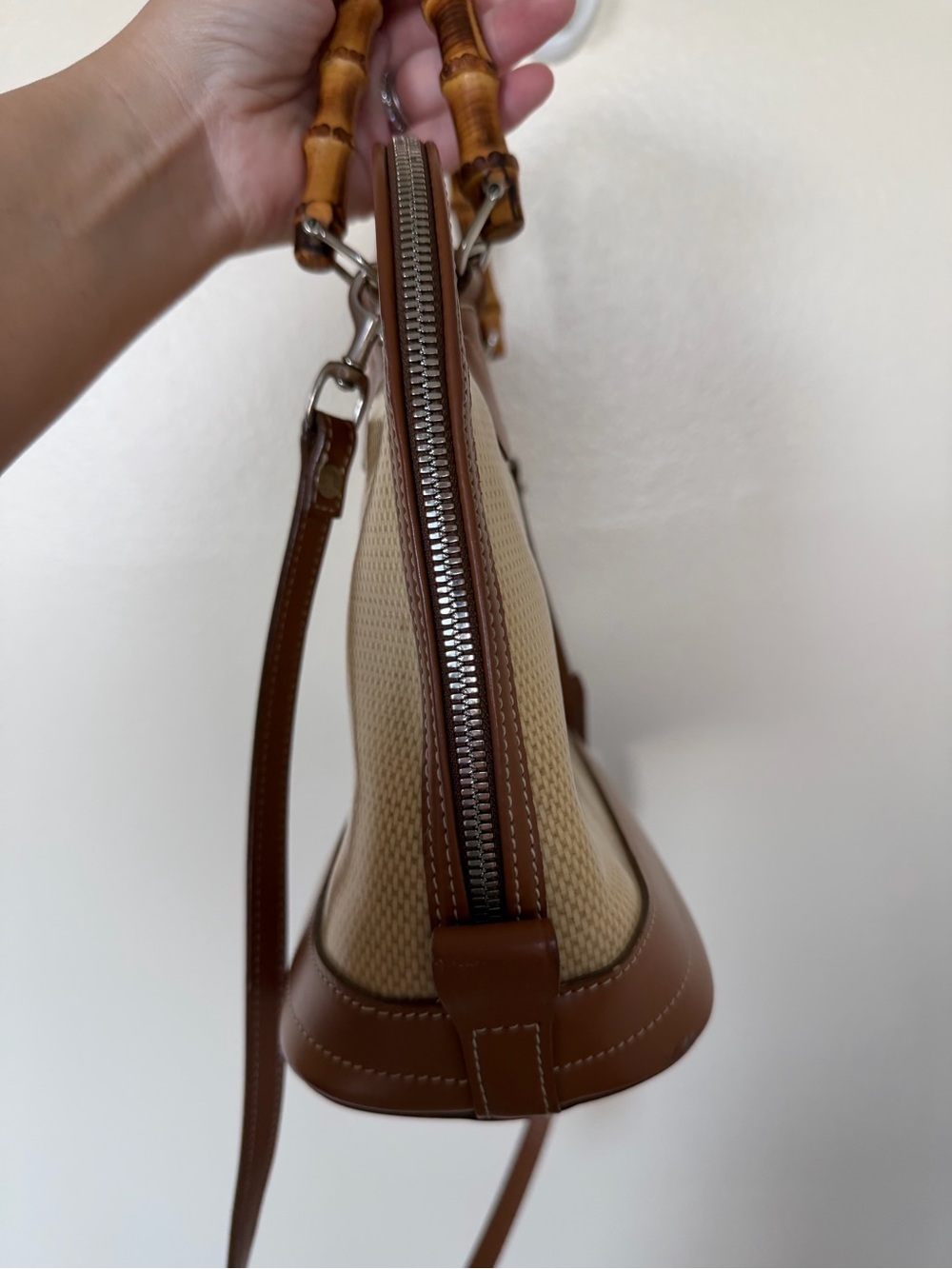 DOONEY & BOURKE Vintage Handbag Shoulder bag with Bamboo Handles - Picture 2 of 14